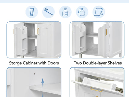 Bathroom Vanity Combo With Ceramic Sink, Luxurious Space-Saving Vanity, 2 Soft Close Doors