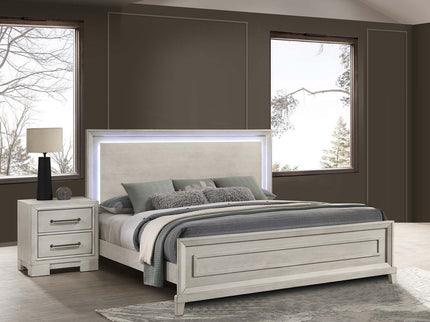 Elegant Style Bed With LED Lights On Headboard
