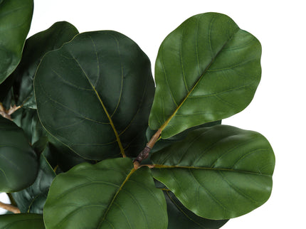 32" Tall, Artificial Plant, Fiddle Tree, Indoor, Faux, Fake, Floor, Greenery, Potted, Real Touch, Decorative - Green / Black
