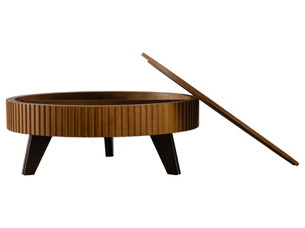 Round Retro Coffee With Solid Wood Legs