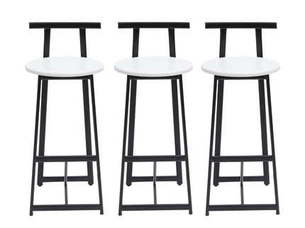 Modern Bar Stools With Backrest For Kitchen (Set of 3)