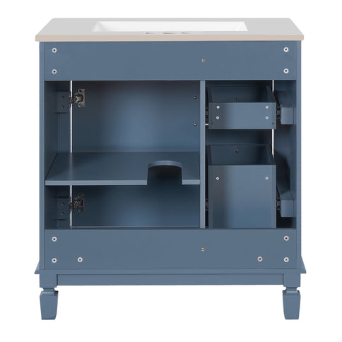 Bathroom Vanity With Sink, Cabinet With 2 Drawers And Adjustable Shelf