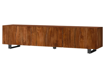 Harper - TV Stand Media Console With Curved Doors - Brown