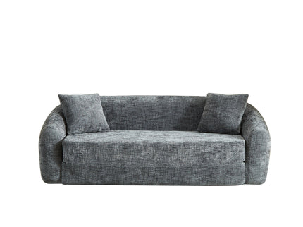 Curved Convertible Sofa, 2 In 1 Fold Out Bed With Pull Out Base And Deep Seat