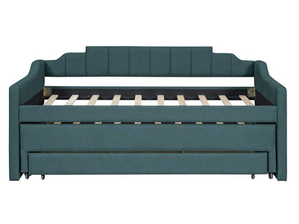 Upholstered Simple Design Daybed With Trundle And 3 Drawers