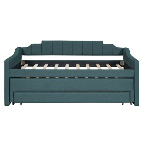 Upholstered Simple Design Daybed With Trundle And 3 Drawers