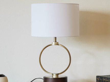 Bedroom Table Lamp With Circular Design - White
