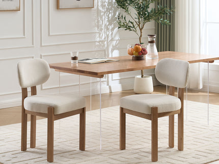 Dining Chairs With Ergonomic Backrest And Adjustable Feet (Set of 2)