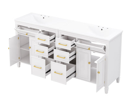 2 Piece Freestanding Bathroom Vanity Set With Sink Top, Reversible Dual Layout