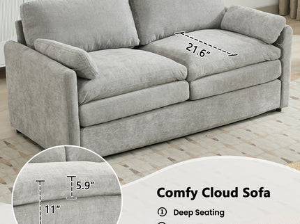 Cozy Upholstered Cushion Loveseat Sofa For Living Room