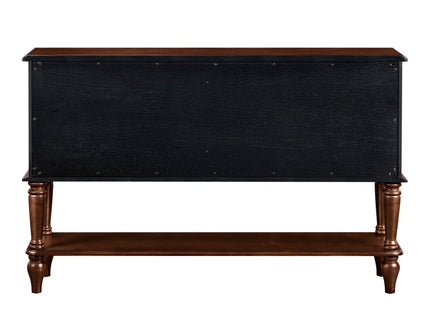 Console Table, Entryway Sofa Table With 4 Storage Drawers And Open Shelf - Espresso