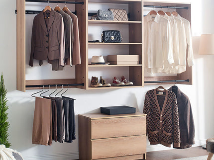 Devi - Wall Mounted Wood Closet System With Modular Design And Ample Storage