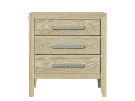 Adeline - 3 Drawers Nightstand With USB & LED Light - Natural Wood Wash