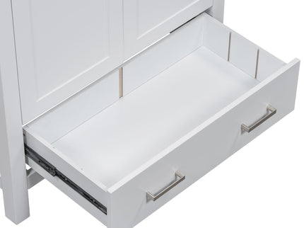 Bathroom Vanity With Single Sink, Combo Cabinet Undermount Sink, Bathroom Storage Cabinet With Two Doors And A Drawer, Soft Closing, Multifunctional Storage, Solid Wood Frame