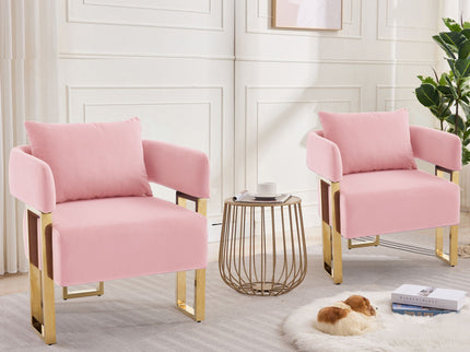 Modern Classic Design Decorative Chair Teddy Fleece Upholstered And Metal Foot