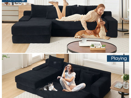 Modern L - Shaped Sectional Couch With Memory Foam