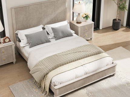 Platform Bed Frame With Tall Headboard