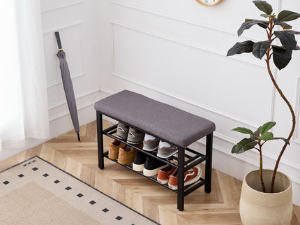 Shoe Bench With Cushion, Storage Seat For Entryway