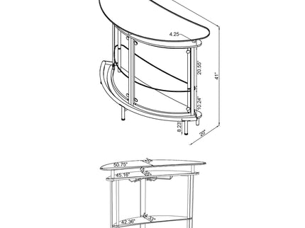 Strick - Freestanding Glass Top Home Bar Wine Cabinet - White