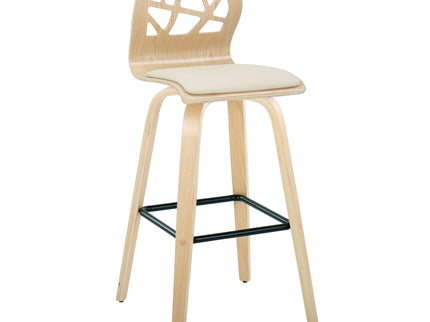Folia - Contemporary Fixed Height Stool With Swivel With Square Footrest (Set of 2)