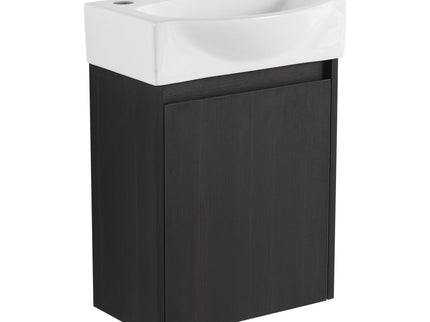 Modern Bathroom Vanity With Ceramic Basin, Wall Mounted Floating Sink Combo, Storage Cabinet