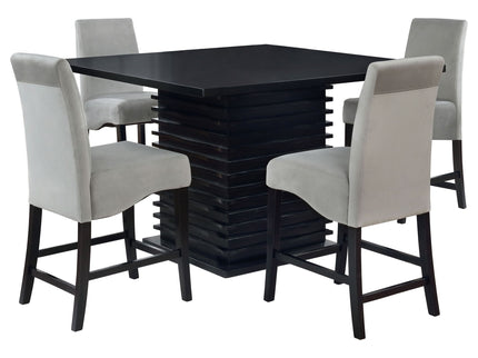 Shandra - 5 Piece Set With Counter Height Table And Stools - Black