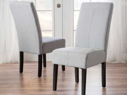Amaranthine - Upholstered Dining Chair With High Back And Wood Legs (Set of 2) - Light Gray