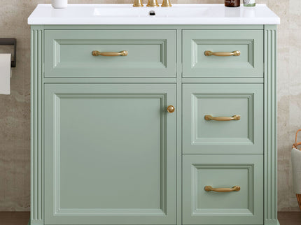 Modern Bathroom Vanity With Sink, 4 Drawers, Soft-Close Door, Adjustable Shelf
