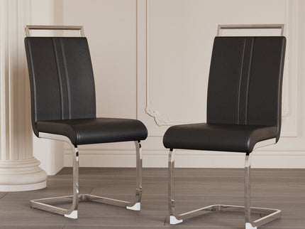 Modern Dining Chairs With Padded Seat, High Back