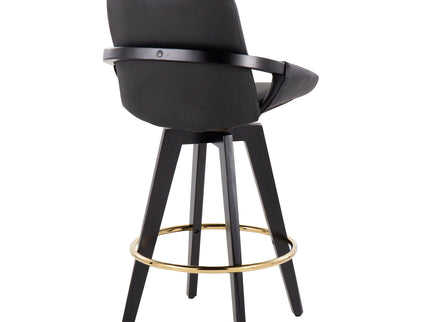 Cosmo - Contemporary Fixed Height Counter Stool With Swivel With Round Footrest (Set of 2)