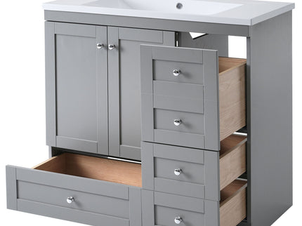 Shaker Free Standing Bathroom Vanity Cabinet With Sink, Soft Close Drawers, Soft Close Doors