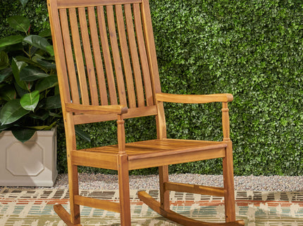 Muse - Outdoor Acacia Rocking Chair With Slat Design - Teak