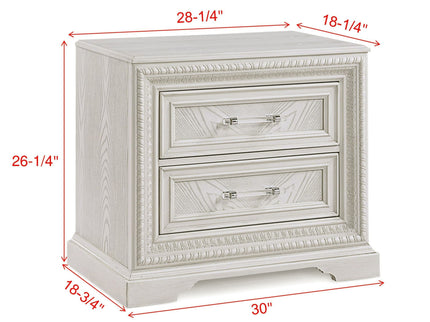 2 Drawer Storage Nightstand Bedroom Furniture - Antique White
