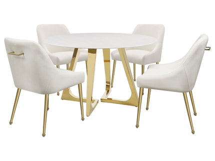 Imani - Round Marble Dining Table - Gold