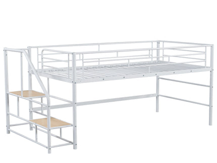Loft Bed With Storage Stairs And Metal Frame