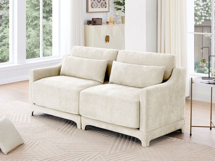 Elegant Sofa With Ergonomic Design And Lumbar Pillows