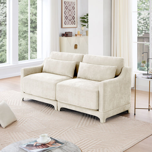 Elegant Sofa With Ergonomic Design And Lumbar Pillows