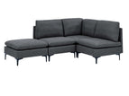 Dark Gray / 2 Pc. Symmetrical Sectional, Ottoman