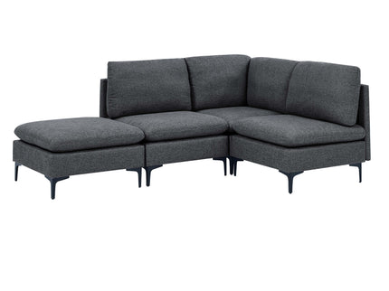 Upholstered Modular Sectional With Tall Legs, Medium Firm Seat