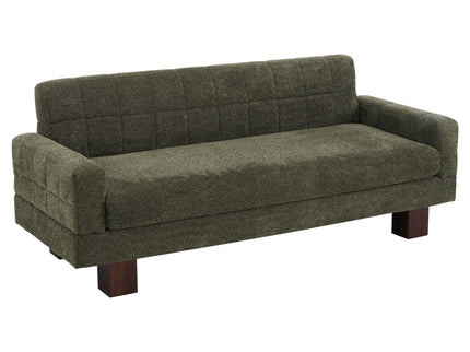 Modern Loveseat Sofa, 2 Seater With Square Arms For Living Room