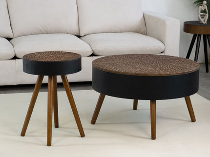 Round Coffee Table With Storage Function For Living Rooms