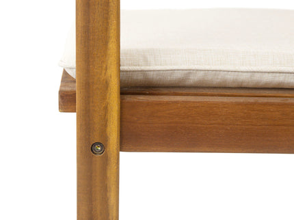 Preston - Outdoor Dining Chair With Cushion (Set of 2) - Teak / Beige