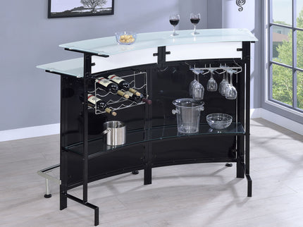 Keystone - Home Bar With Stemware & Wine Storage - Black