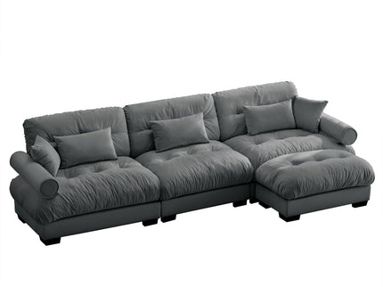 Super Comfort Oversized Modular Sectional Sofa With Movable Ottoman