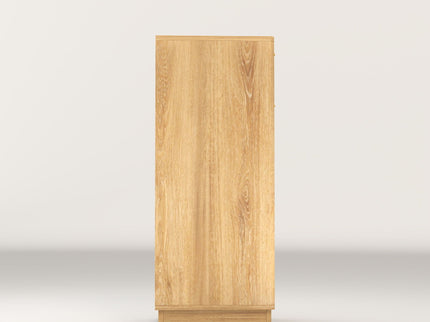 Tilt Out Trash Can Cabinet With Wave Textured Drawer & Pull Out Bin