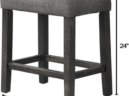 Transitional Style Counter Height Dining Stool With Footrest (Set of 2)