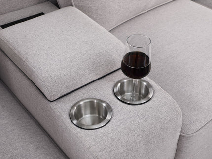 Jessica - Sectional Sofa With Ottoman - Light Gray