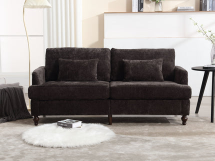 Mid Century Modern Fabric Loveseat Sofa, 2 Seat Upholstered Couch