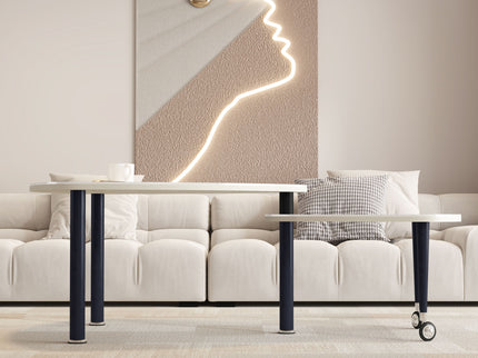 360 Degree Rotatable Coffee Table With Solid Legs