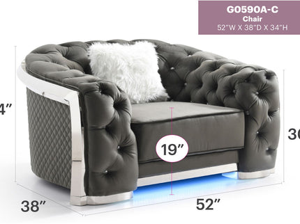 Sophisticated Accent Chair - Gray